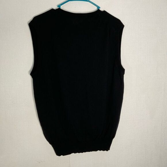 Visconti Sport Knit Wool Vest Men’s XL Black Button Sweater Dark Academia Italy - Picture 6 of 8